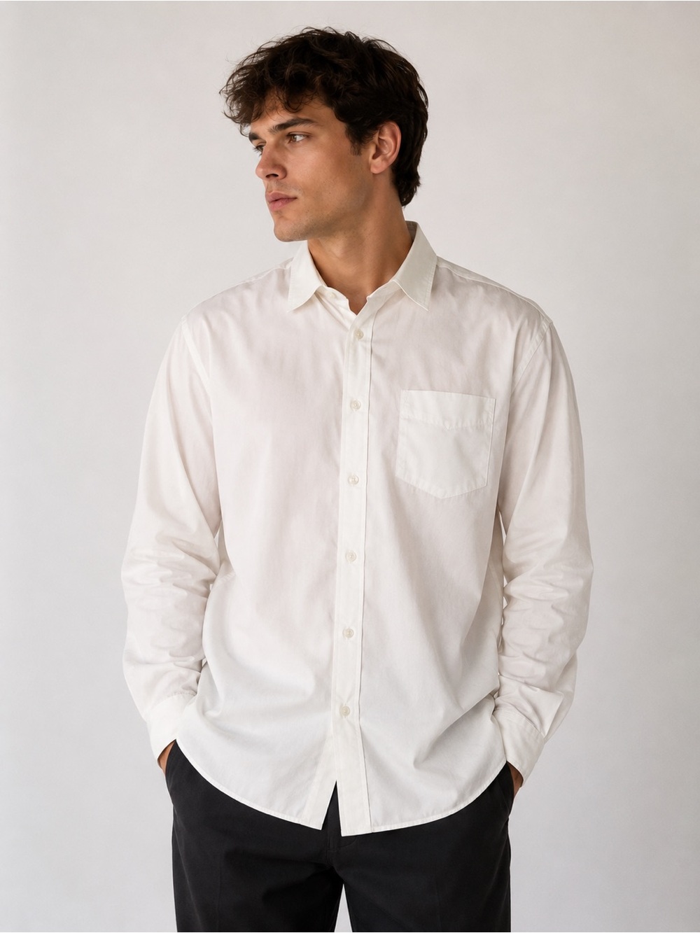 Oak Hill Dress Shirt Mens 19 1/2 White Classic Fit Non Iron Big Tall Long Sleeve